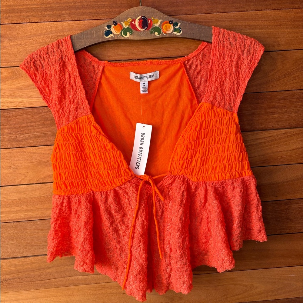 Coral and Orange Blouse